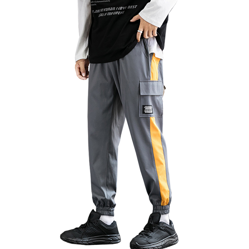 

2020 Men Streetwear Sweatpants Hip Hop Joggers Pants Straight Casual Trousers Elasticity Waist Ankle-Length Pants, Blue