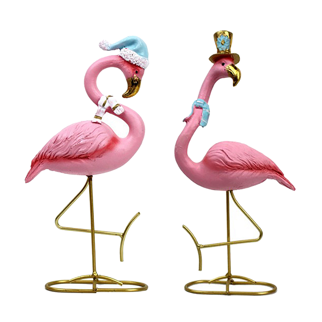 

2x nordic style flamingo ornaments miniature sculpture mini delicate crafts