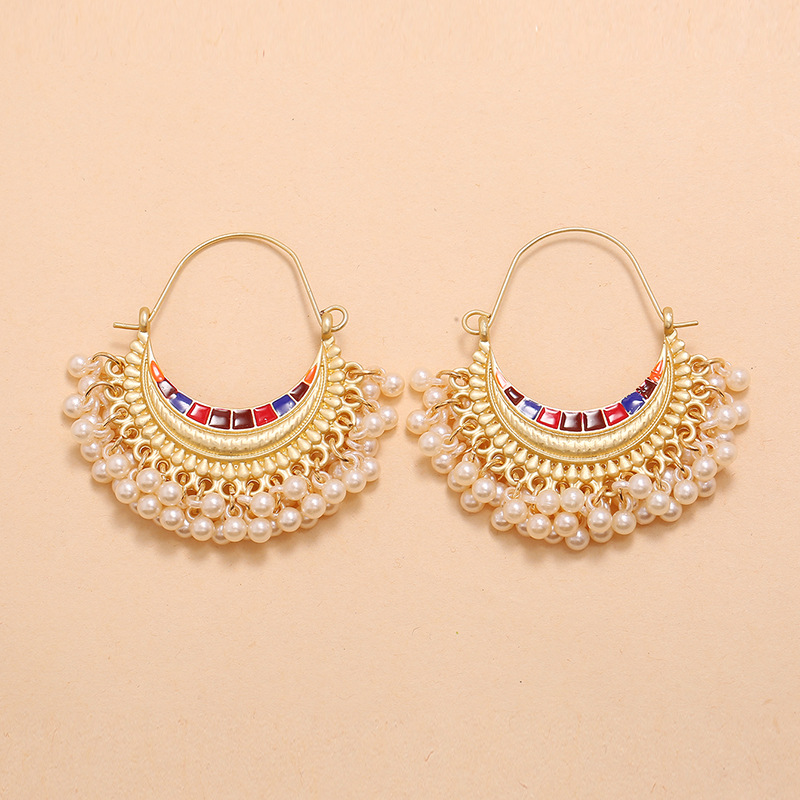 

Hoop & Huggie 2021 Ins Gold Handmade Beads Thailand Piercing Earrings Korean Fashion Party Jewelry Bijoux