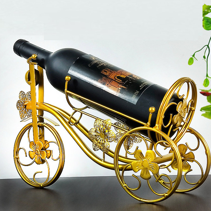

Drop Ship Creative Wine Rack Cabinet Decoration Retro Fashion Restaurant Decoration Wrought Iron Metal Bicycle Wine Holder
