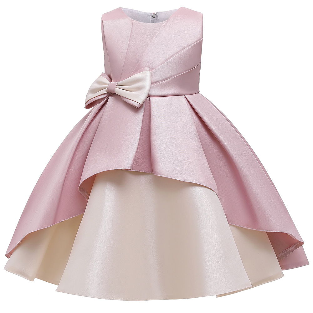 Filles Princesse Robe Fower Fille Arc Couture Robe De Soirée Piano Performance Robe De Mariée Soirée Robes De Soirée Costume