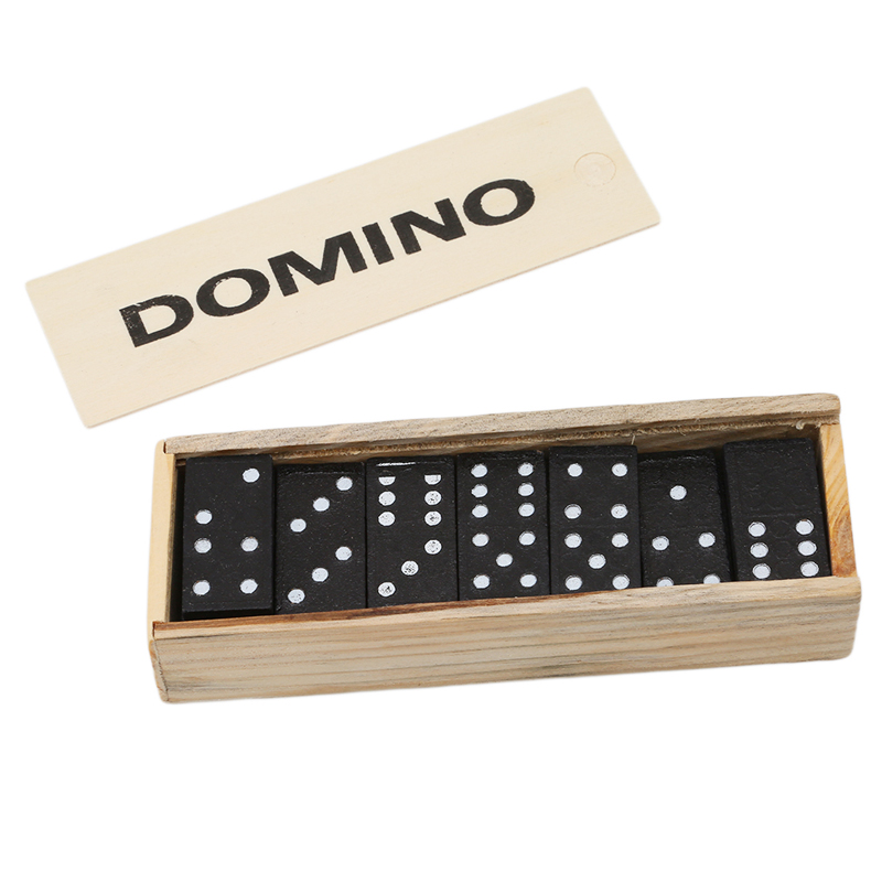 120pcs En Bois Dominos Blocs Set Pour Enfants Jeu /Éducatif Jouer /À Toy Tumbling Jeux Dominoes
