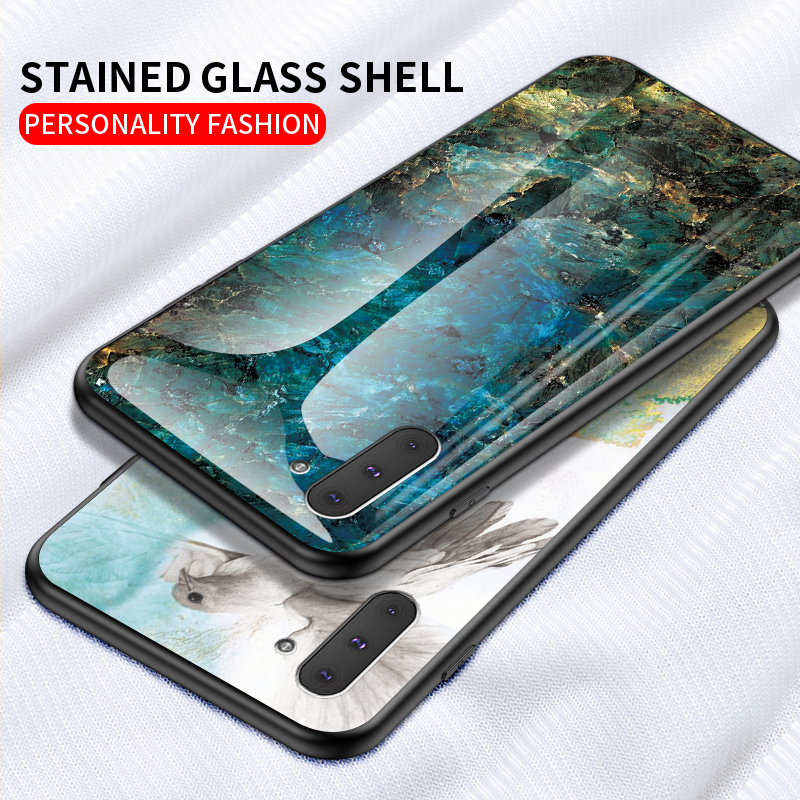 

Marble Tempered Glass Phone Cases For Samsung Galaxy Note 10 S22 S23 S21 S20 Ultra Note20 A71 A70 A50 A30 A20, Red