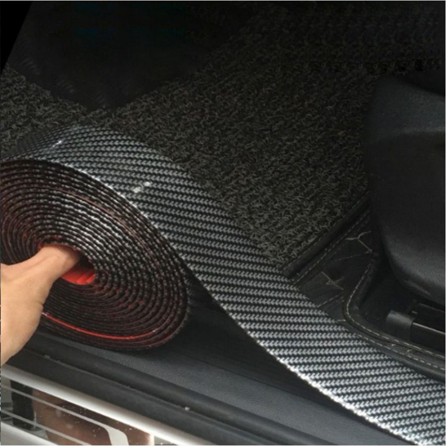 2x Mitsubishi Fibra De Carbono Placa de bem-vindo Porta Carro Soleira De Chinelo Capa Adesivo Decalque