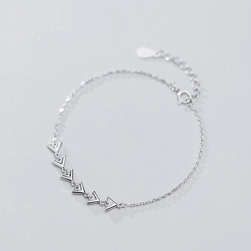 

La MaxZa 925 Sterling Silver Bracelet Classic Triangle Bracelets For Women Geometric Personalized Bracelet 925 Silver Woman