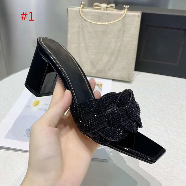 

Large size Fashion quality New Luxury high Heels Leather sandal suede mid-heel women designer sandals high heels summer Sexy sandals Size 3, #3