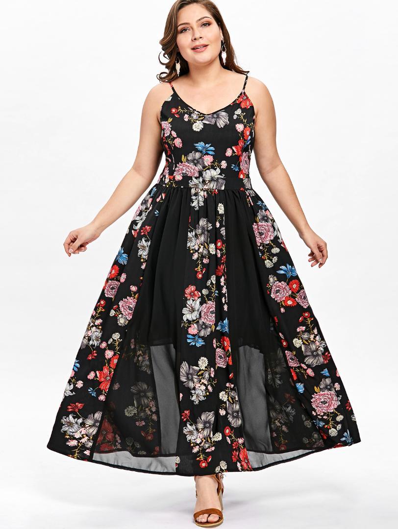 black flowy dress plus size