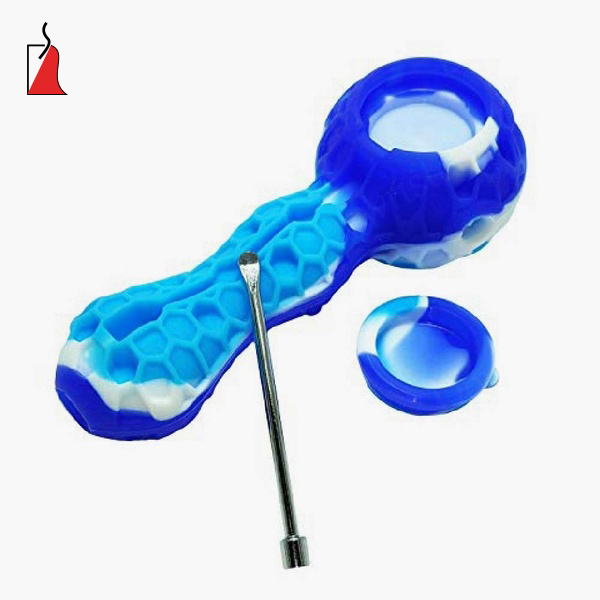 

Wholesale Portable Straight Silicone Smoking Pipes Hookah Honeybee oil burner wax smoking tube honeycomb tobacco hand pipes