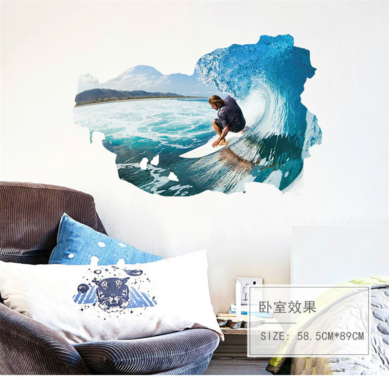 Wave ocean Surf Decal Vinyl Sticker Car Window Wall Logo Water