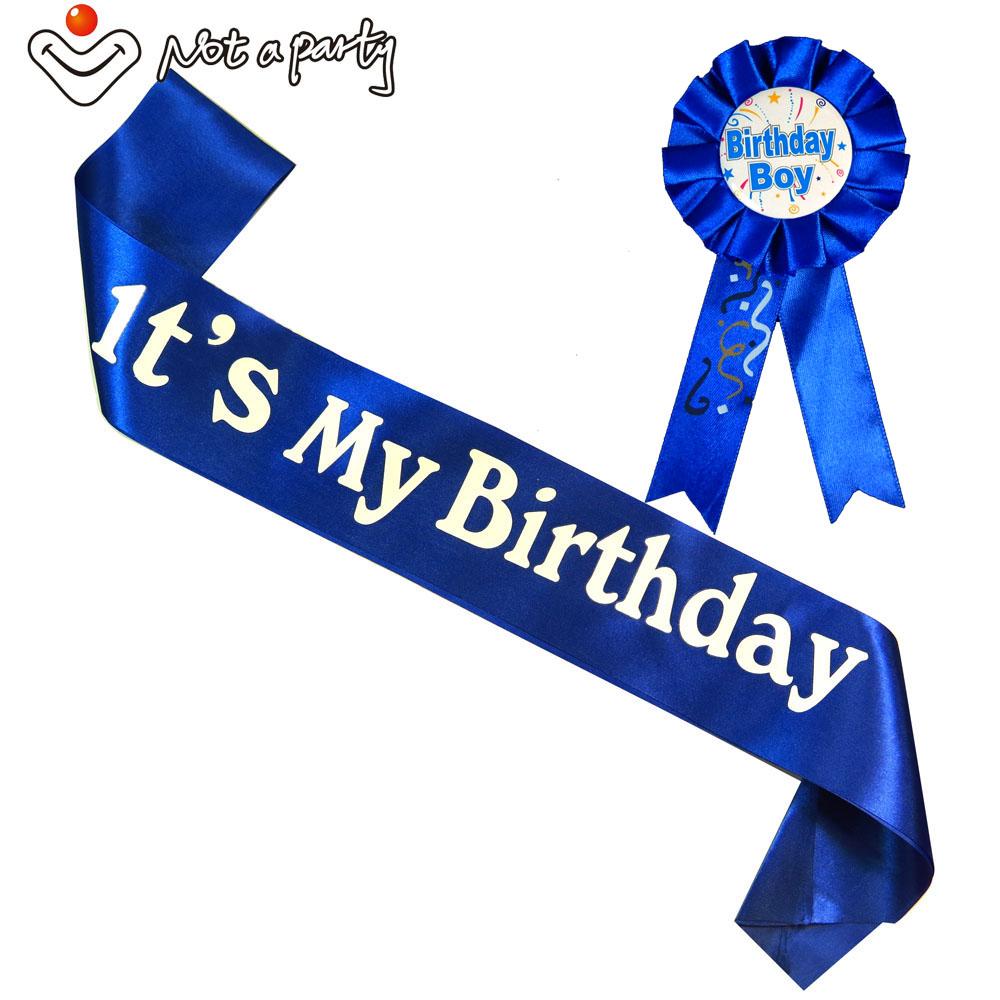 20set Alles Gute Zum Geburtstag Spass Geschenk Geburtstags Madchen Jungen Brosche Sash Set Rosa Frauen Blue Men Ribbonbadge 18 21 Adult Ereignis Party