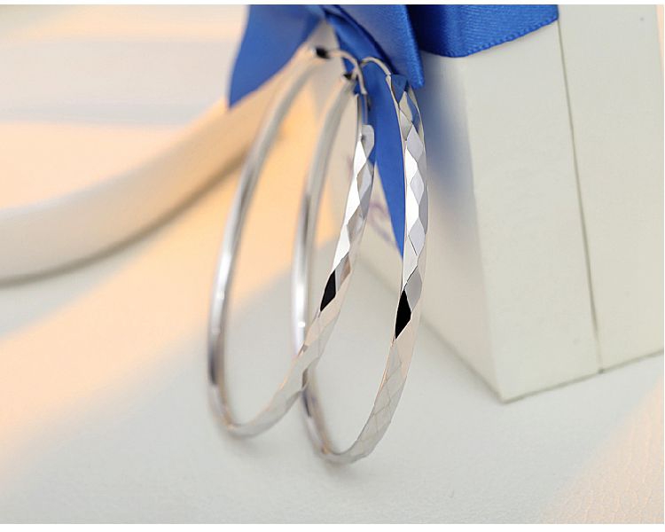 

Hoop & Huggie Womens Earring Trendy Solid 925 Sterling Silver Big Round Circle Hoop Earrings 40MM 50MM 55MM 60MM stud Earring Jewelry highquality