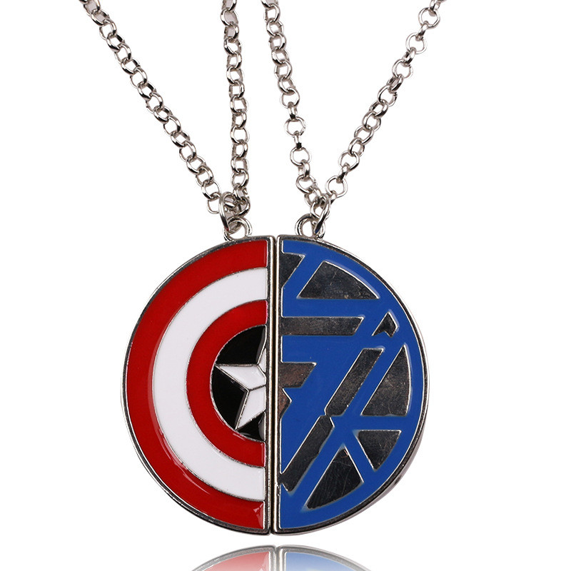 Captain America Shield Metal Bottle Opener Logo Pendant Necklace For Men Fashion Accessories jewelry