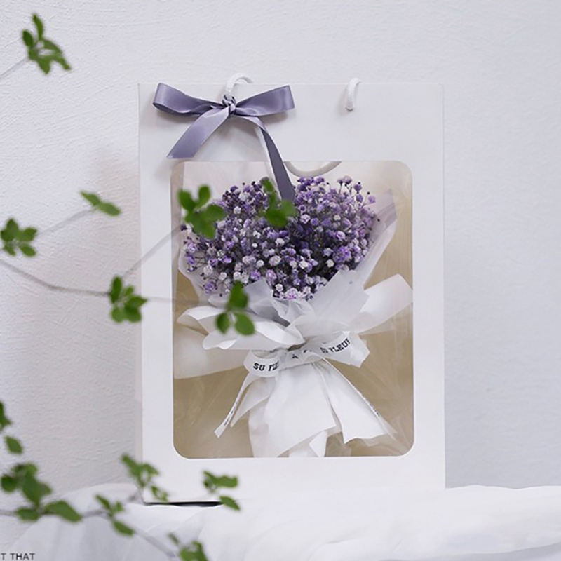 

Flower Handbags Transparent Bouquet Gift Bag Wedding Festival Candy Paper Packaging Bag Dragees Mariage Soap Packaging