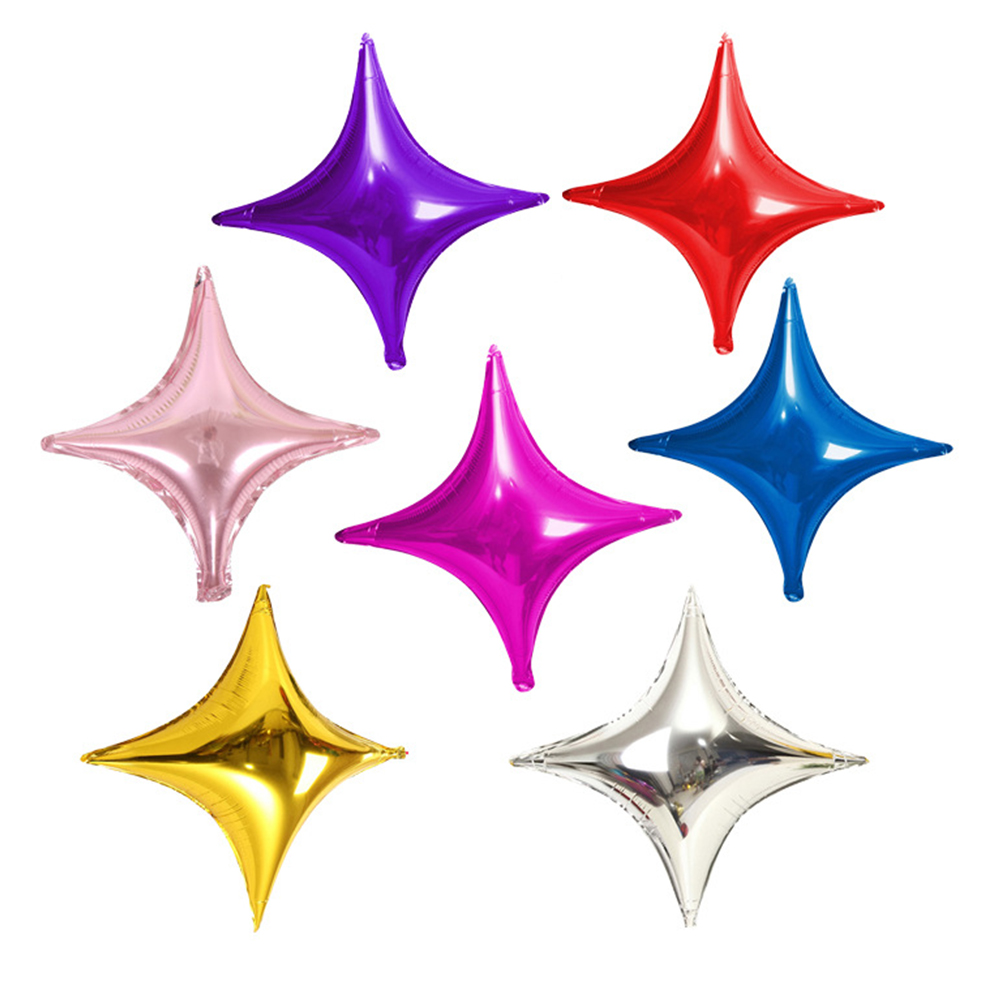 

Four-Pointed Star Foil Balloon 7Pcs Decorative Aluminum Foil Balloon Party Ornament Wedding Accessory Colorful