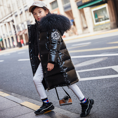 

Kids Brand Down Coat Boys and Girls Luxury Outwear Children Solid Color Coat Warm Keeping Hooded Bright Coat New Fashion Style, Pink