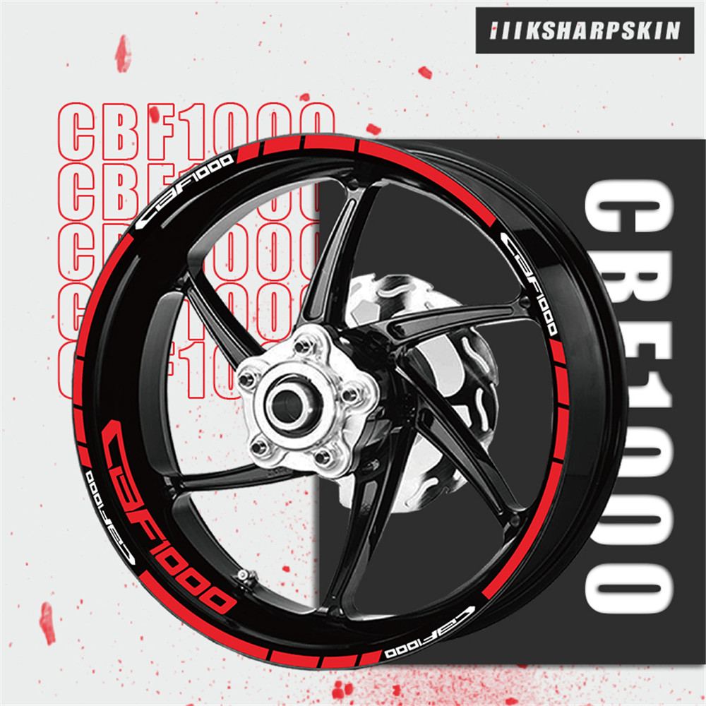 

Motorcycle rim reflective logos stickers multi-color decorative decals waterproof film kit for Honda CBF1000 CBF 1000, Xt-lq-cbf1000-ylw