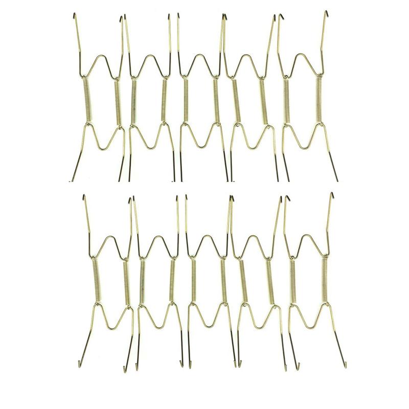 

LUOEM 6 pcs Spring Style Invisible Plate Tray Dish Wire Hanger Holders Wall Decoration