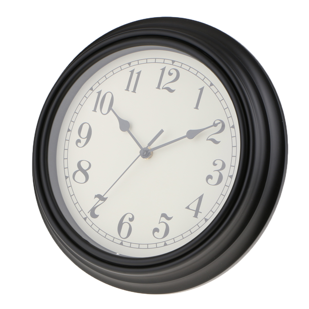 

vintage style wall clock, silent non ticking quality quartz battery operated 12 inch round big watch