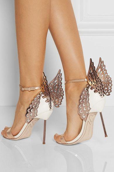 

2019 Sophia Webster Evangeline Angel Wing Sandal Plus Size 42 Genuine leather Wedding Pumps Pink Glitter Shoes Women Butterfly Sandals Shoes, As pics 3