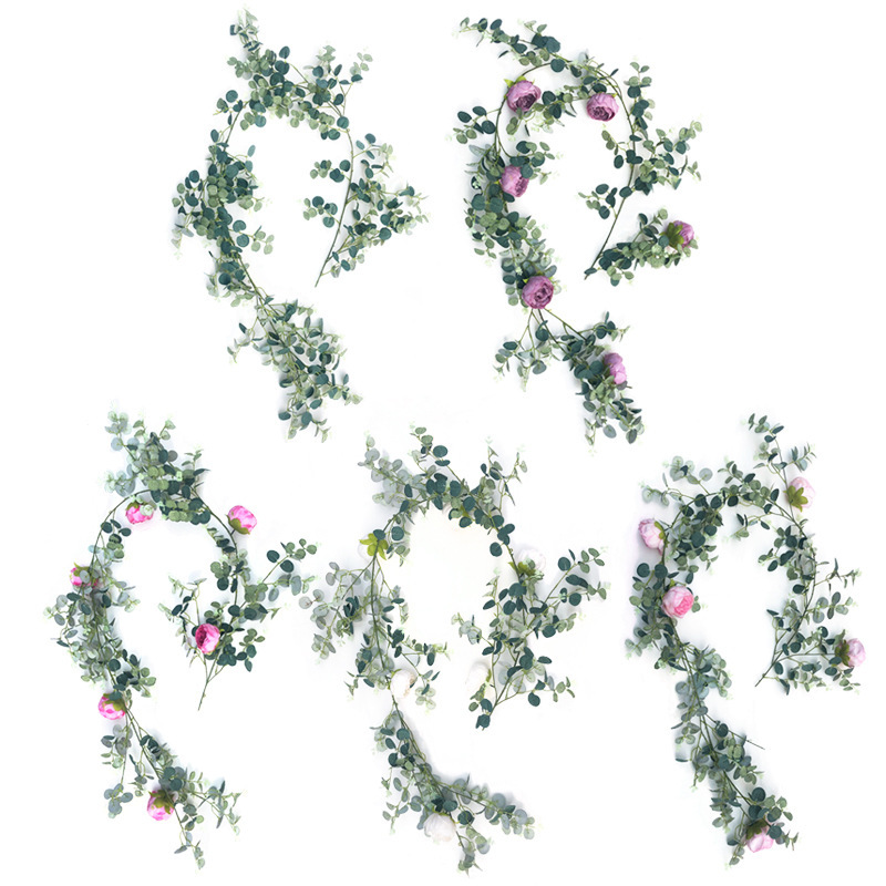 

Faux Eucalyptus Garlands Artificial plant Leaves Vines Greenery Garland Wedding Backdrop Home Table Arch Decor