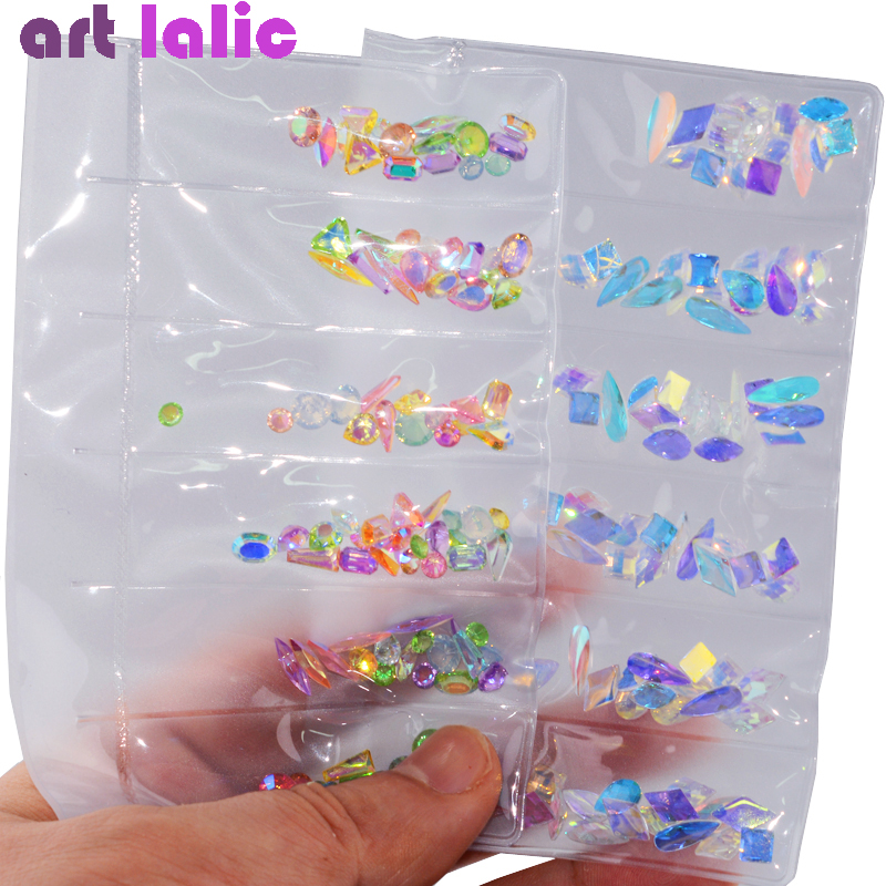 

AB Flatback Glass Nail Rhinestones Diamond Teardrop Horse Eye Crystals Stones Shiny Gems Manicure Nails Art Decorations