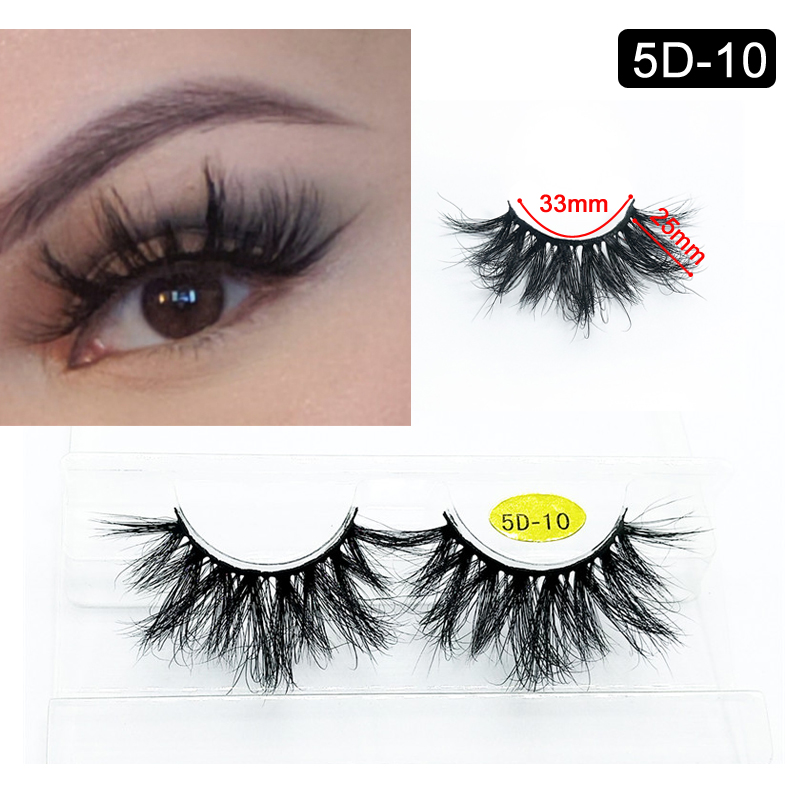 

Wholesale 1 Pair 5D Mink Lash Fluffy False Eyelashes Natural Long Silk Bulk Lashes Strips 25MM Mink Lashes Custom Packaging