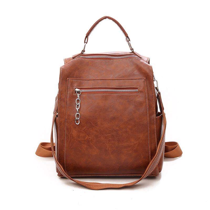 

Vintage Large Backpack Women PU Leather Rucksack Women's Knapsack Travel Backpacks Shoulder School Bags Mochila Back Pack, Pink