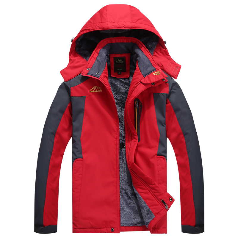 

2020 Men's Winter Inner Fleece Waterproof Jacket Outdoor Sport Warm Brand Coat Hiking Camping Skiing Male Jackets, Black