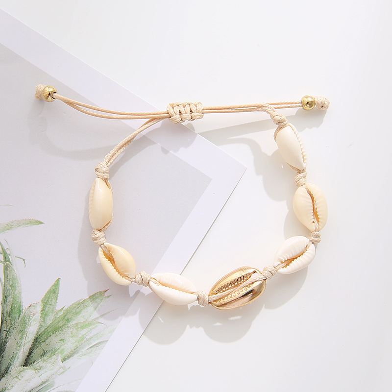 

Shell Bracelet Personality Concise Hawaii Wind Alloy Shell Weave Bracelet Ornaments