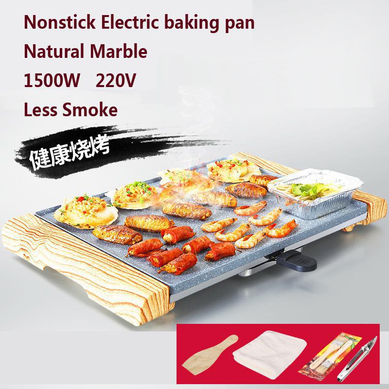 

Natural marble Electric Grills Indoor Korean Bbq Grill Ceramic Smokeless Non-stick Less smoke Home Electric Barbeque Tools