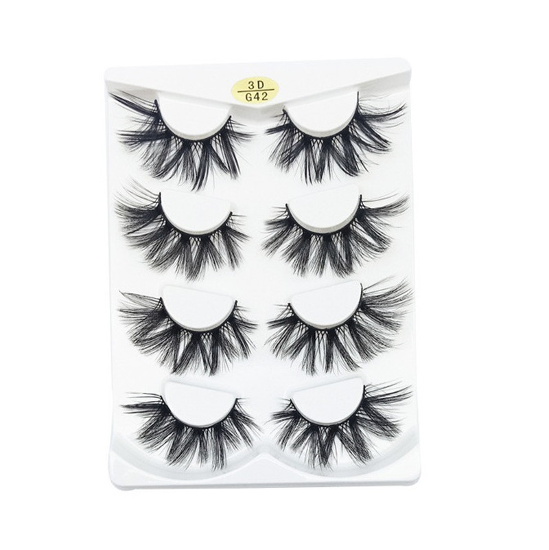 

New 4 Pairs Silk Protein False Eyelashes Hot Fake 3d Mink Eyelashes Makeup Eyelash Extension Mink Lashes Maquiagem