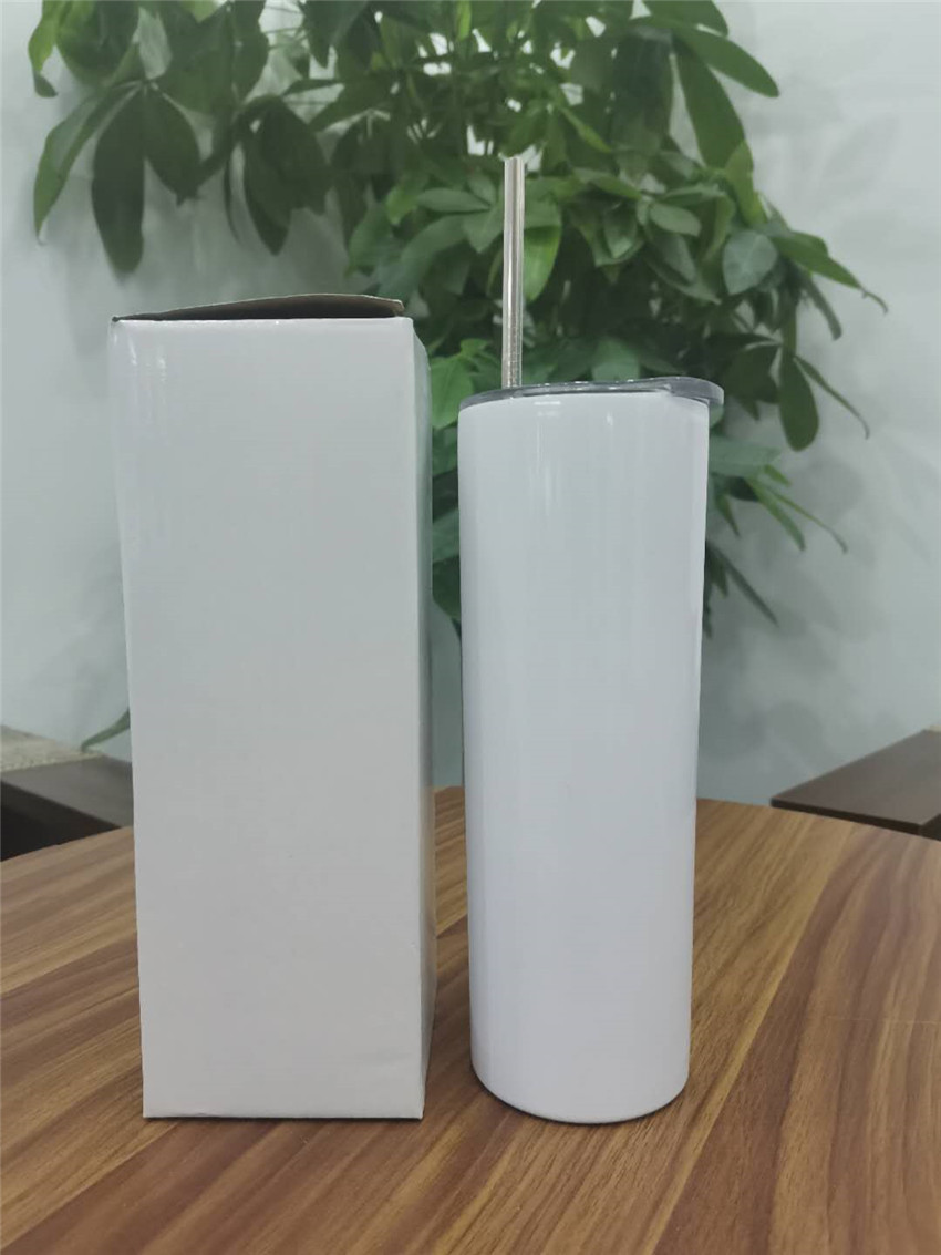 

Sublimation 20oz Stainless Steel Tumbler Thermal Transfer Skinny Tumblers Sublimation Tumbler Double Wall Vacuum Coffee Mug A02, White