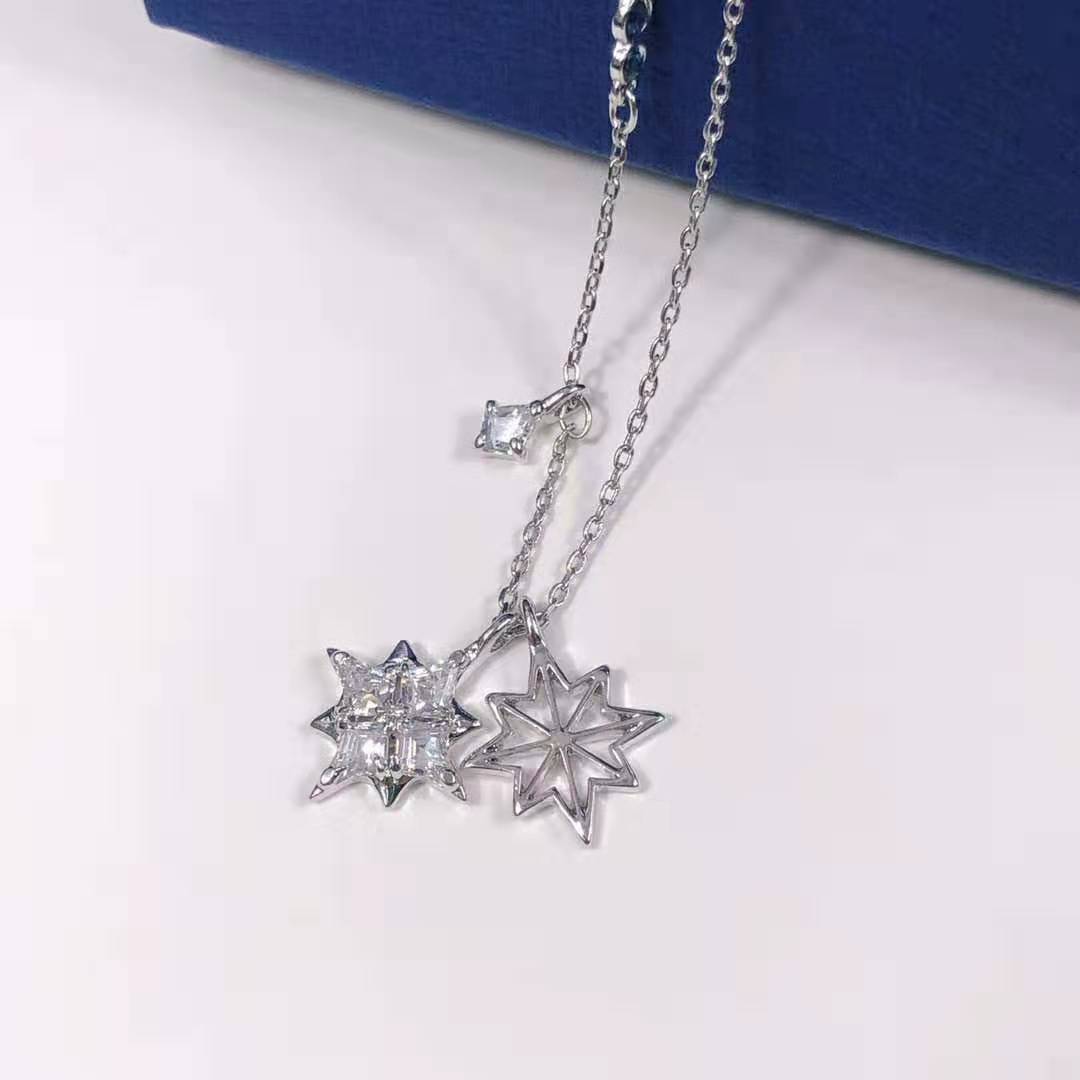 

Wholesale- necklace high quality new romantic star crystal snowflake clavicle chain woman