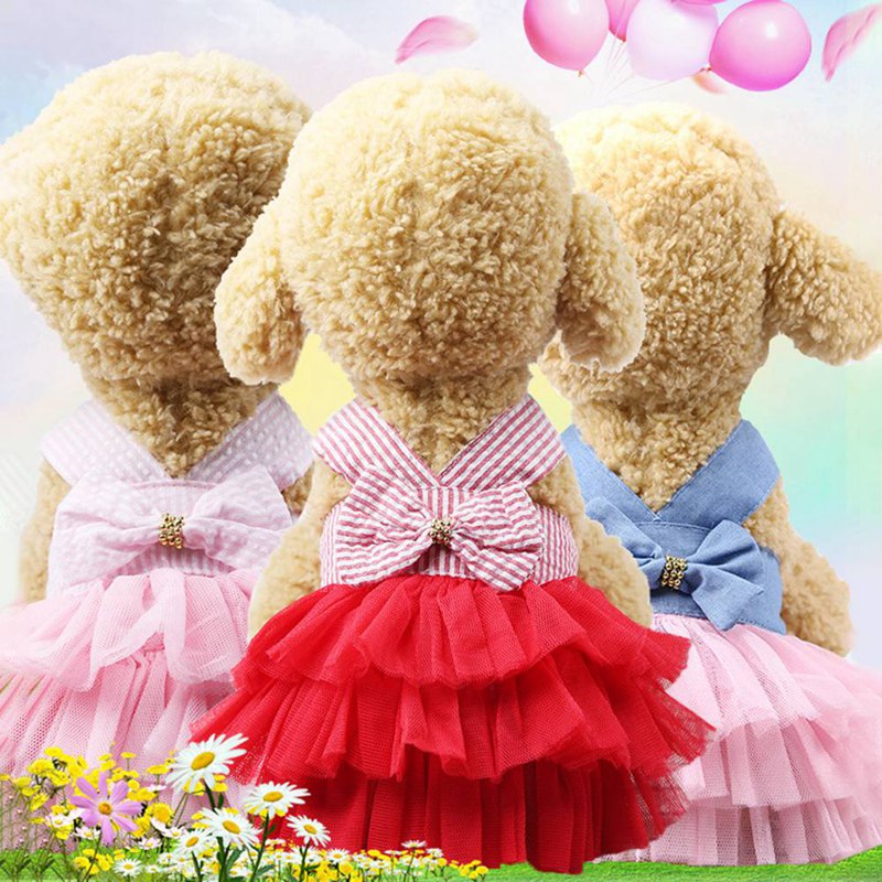 

Pet Dog Ballet Skirt Clothes Puppy Dress Summer Large Small Dog Clothes Outfits Harness Lace Dress, H03