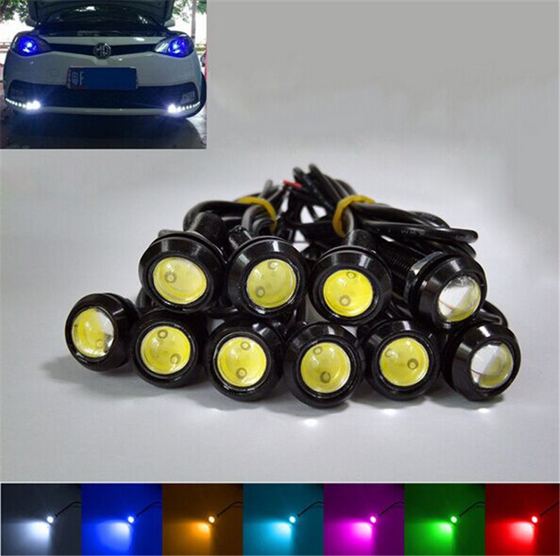 

10X Auto 18mm DC12V 9W LED Eagle Eye Light Bulb Auto Car Fog DRL Daytime Running Reverse Backup Parking Signal Lamp Yellow Color