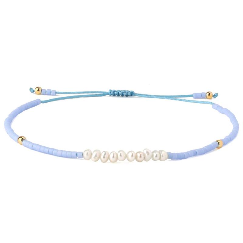

KELITCH Sky Blue Friendship Bracelets Handwoven Charm Miyuki Seed Beaded String Bracelets Bangles Jewelry for Women Gift