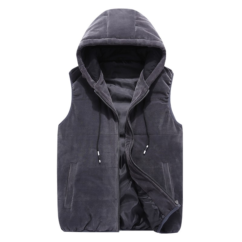 

CHAMSGEND Brand Solid Vest Men Fashion Sleeveless Zip Up Hoodies Jackets Men Autumn Causal Zipper Pockets Vest Waistcoat Clothes, Bk