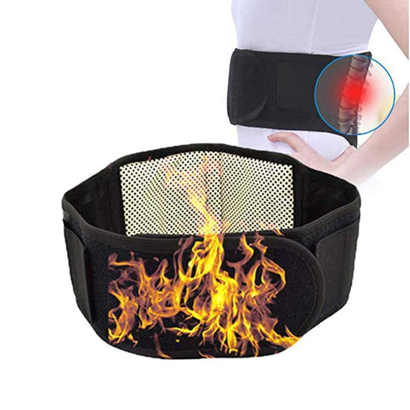 

GobyGo Adjustable Waist Tourmaline Self heating Magnetic Therapy Back Waist Support Belt Lumbar Brace Massage Band Health Care, Black