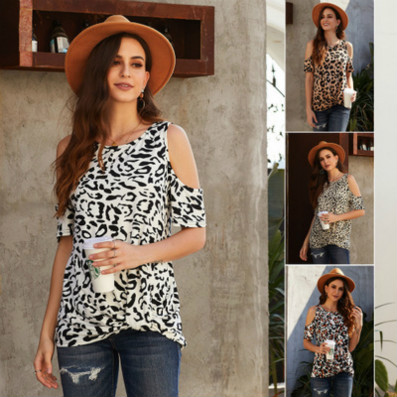 

Womens Designer Leopard Short T-shirt Ladys Brand Print Top Women Fashion Casual T-shirt Lady Daily Clothing T-shirt 2020 Hot Summer New, Color1