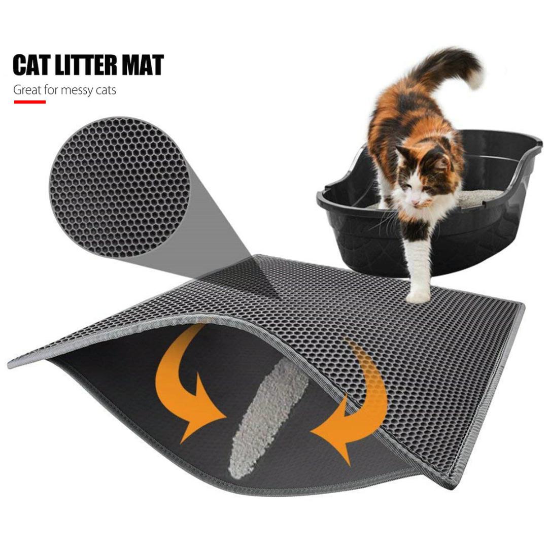 

Cat Litter Mat Cat Litter Pad EVA Cats Trapper Waterproof Durable Black/Grey Creative Rug