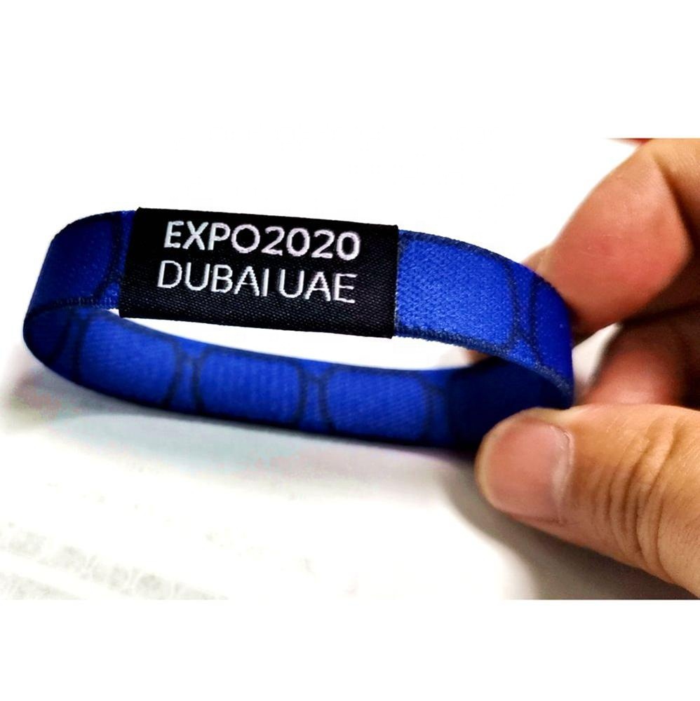 2021 2020 New Custom Dubai Expo Bracelet EXPO 2020 DUBAIUAE Stretch Fabric Wristband Printing