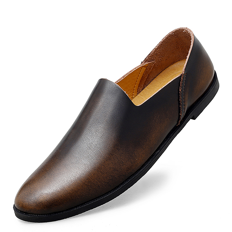 

Men's Loafers Shoes Genuine Leather Slip On Brown Black Tassel Loafers Men Office Business Wedding Casual Dress Shoes