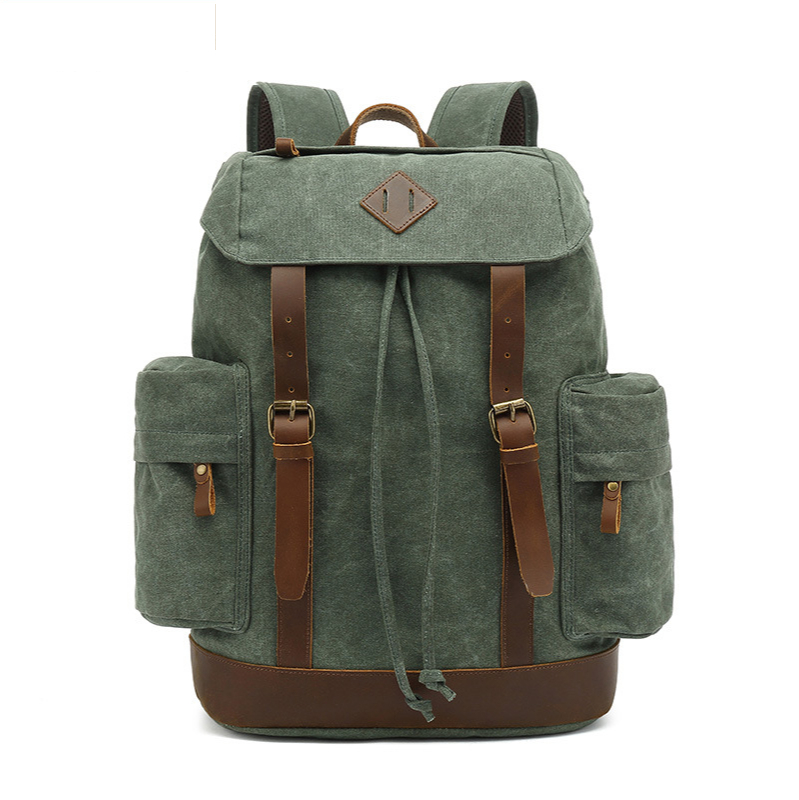 

TOtrait New Fashion Teen's Backpack Vintage Canvas Women Backpack School Bag Men's Travel Bags Adolescence Ladies Girl, Green