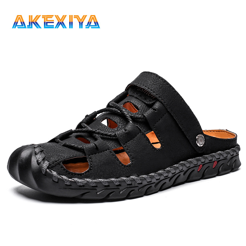 

2020 Fashion Mens Gladiator Sandals Summer Non-slip Men Beach Sandals Comfortable Men Beach Shoes Outdoor Breathable Man, Black