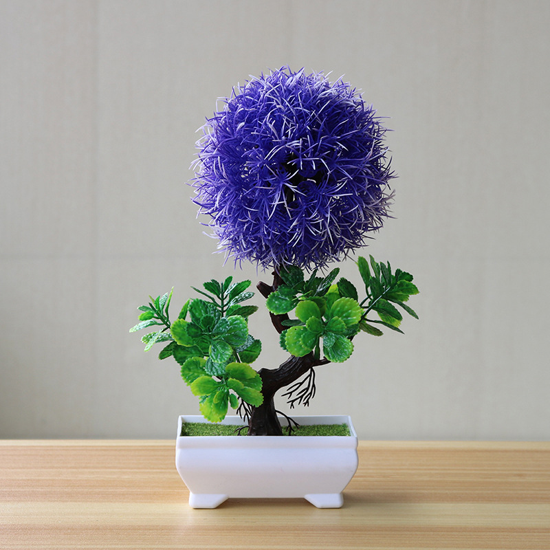 

Artificial Simulation Bonsai Flowers Tree Pot Fake Potted Plant Home Table Decor, Green