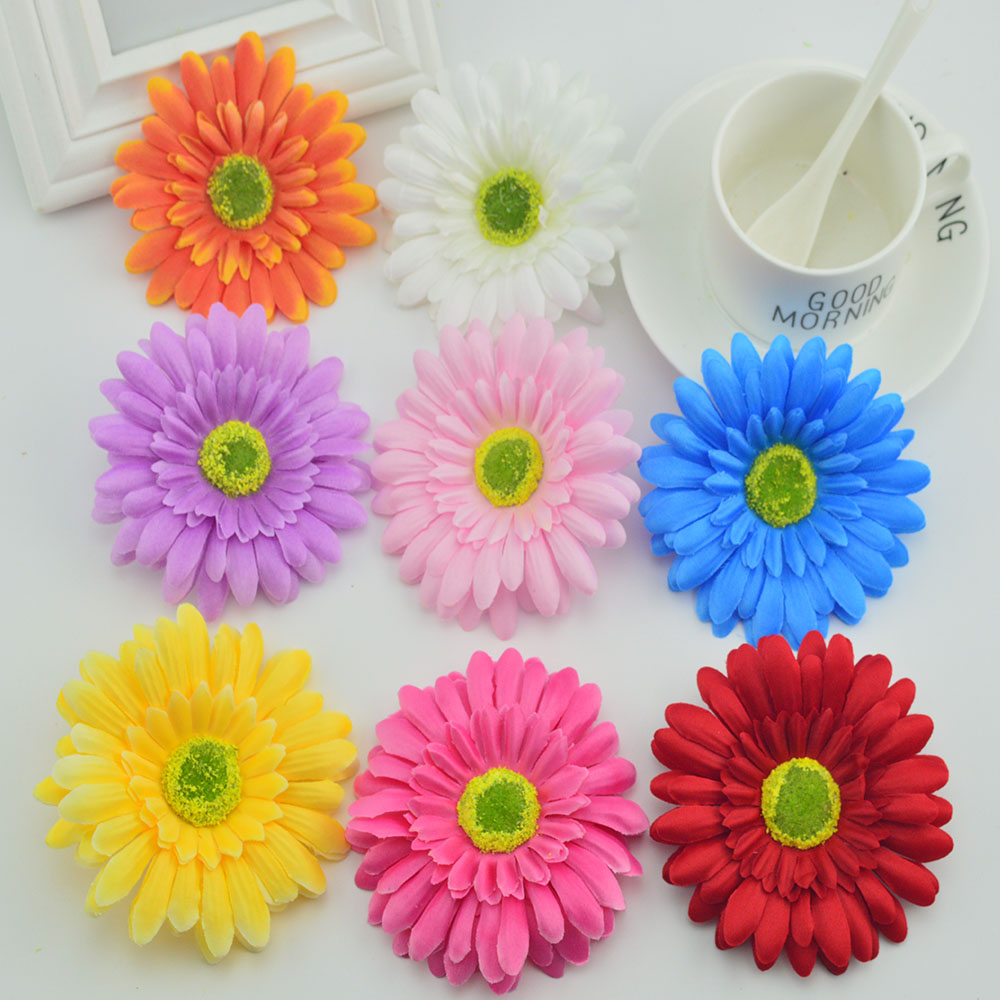 

100pcs artificial Gerbera flowers cheap wedding decoration for home accessories diy wreath silk daisy fake chrysanthemums, Pink