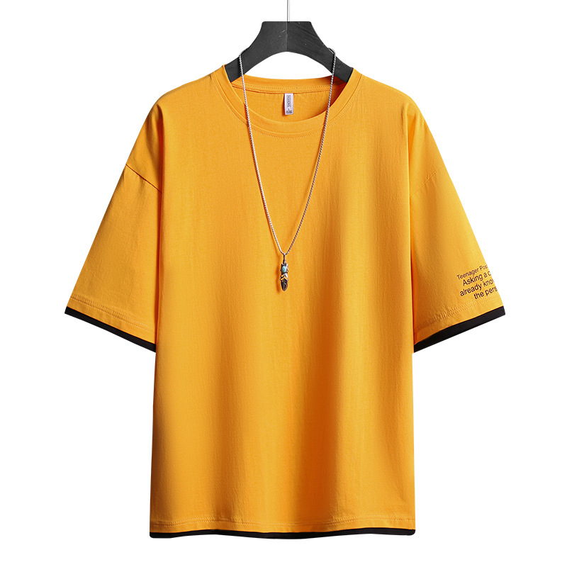 Summer 2020 T-shirt for Men Casual Loose-fitting Solid-colored Short-sleeved T-shirt Hip-hop Street shirt T-shirt for Men