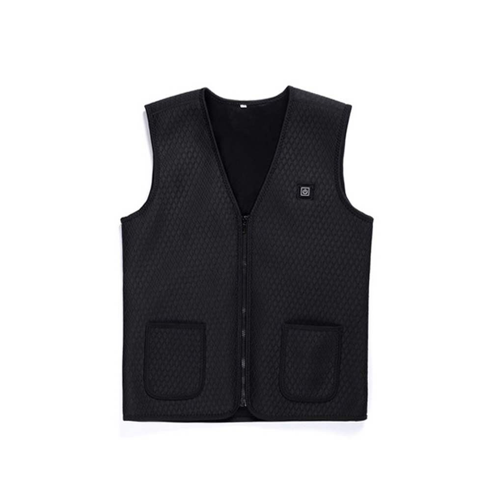 

Usb Heater Hunting Vest Heated Jacket Heating Winter Clothes Men Thermal Outdoor Sleeveless Vest Hiking Climbing, Black