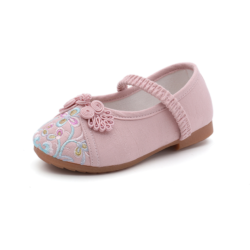 

children Hanfu shoes girls embroidered shoes Chinese style performance kids girls soft breathable sneakers fashion flower, Purple