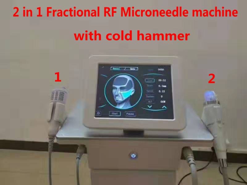 

2 in 1 Fractional RF Microneedle machine with cold hammer Anti-Acne shrink pores face lift skin care stretch marks remover